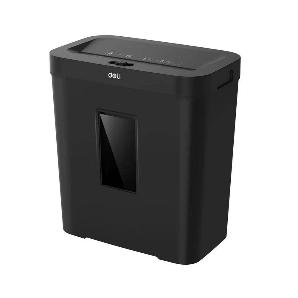 Уничтожитель бумаги (шредер) Deli ET022, Черный, Р-4, 4х40, 8 Листов, 12л. 
