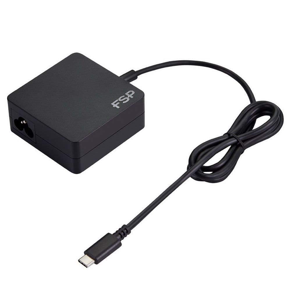 Адаптер питания FSP NB C 65W (FSP065-A1BR3) AC-DC 65W Adapter, Вход C6 (для ноутбучного кабеля), Кабель 1000мм, Выход USB Type-C, 5V/9V/12V/15V/20V автовыбор. RETAIL