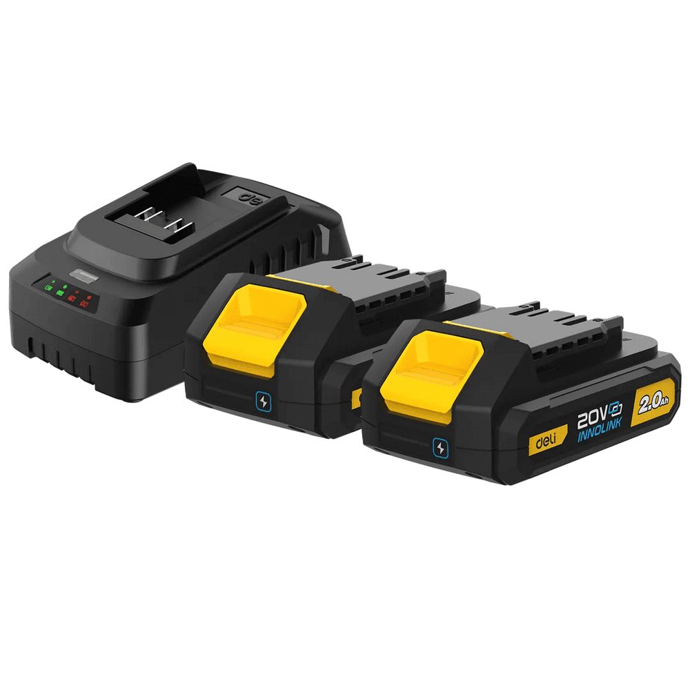  Набор аккумулятор и зарядное устройство Deli DL-CM20A2E (2АКБ 20V 2А*ч + ЗУ 2A, 20V)