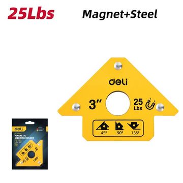 Угольник-фиксатор магнитный для сварки Deli DL-HDW25 макс. усилие 11кг, углы 45,90,135 град., размер 118х83х15мм, вес 320гр.