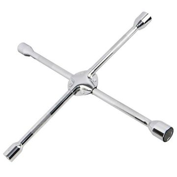 Крестообразный балонный усиленный ключ Deli DL4418 длина 450мм, головки 17x19x21x23мм, сталь Cr-V