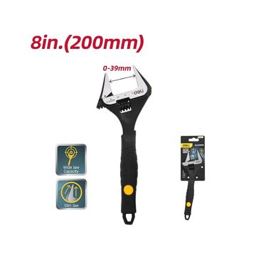 Ключ разводной с тонкими губками и увеличенным зевом Deli DL120508 200мм, диапазон захвата 0-39мм