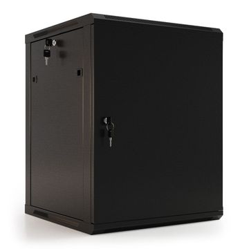 Шкаф Hyperline WRline WR-TW-1245-SR-RAL9004 настенный 19-дюймовый (19"), 12U, 650x600х450мм, цельнометаллическая дверь с замком, цвет черный (RAL9004) (разобранный)