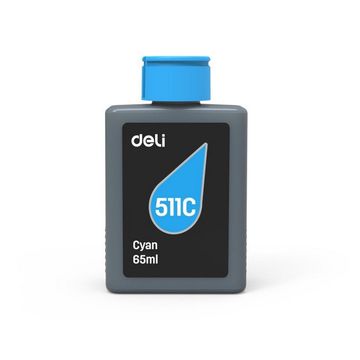 Чернила водорастворимые Deli 511C-EA1 голубой 65 мл (совместимы с Deli 511, 516)