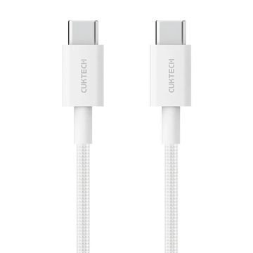 USB кабель CukTech Type-C to braided cable 1.5m 3A 60W CTC315P white
 